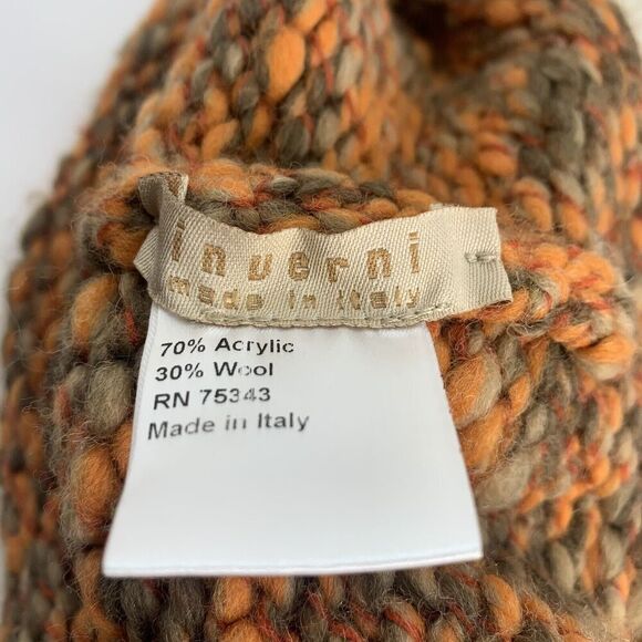 Inverni Wool Beanie Women\'s Hat Made in Italy Beige‎ White Nude Cable Knit main image 4